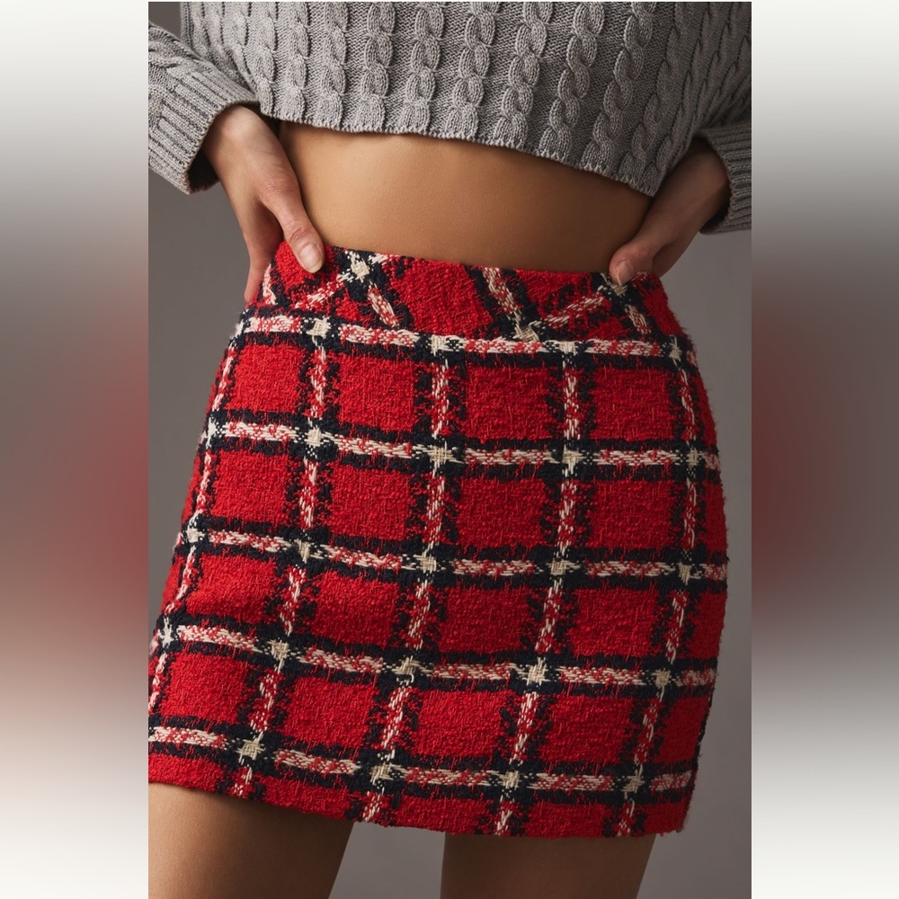 Anthropologie English Factory Tweed Mini Skirt